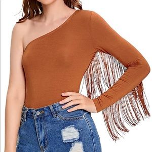 Fringe One Sleeve Leotard